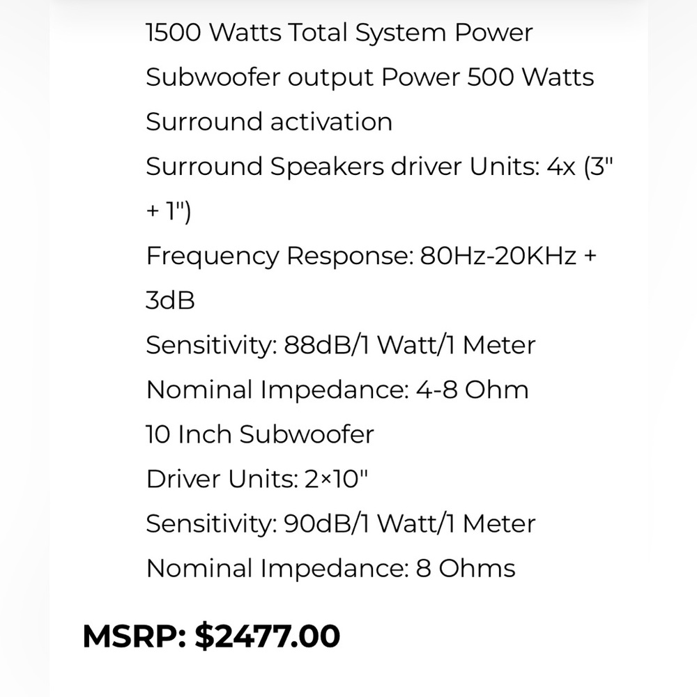 Primus 10-Pc Home Theater System pm-21 5.1 Bluetooth 1500W HDTV MP4
MSRP $2474